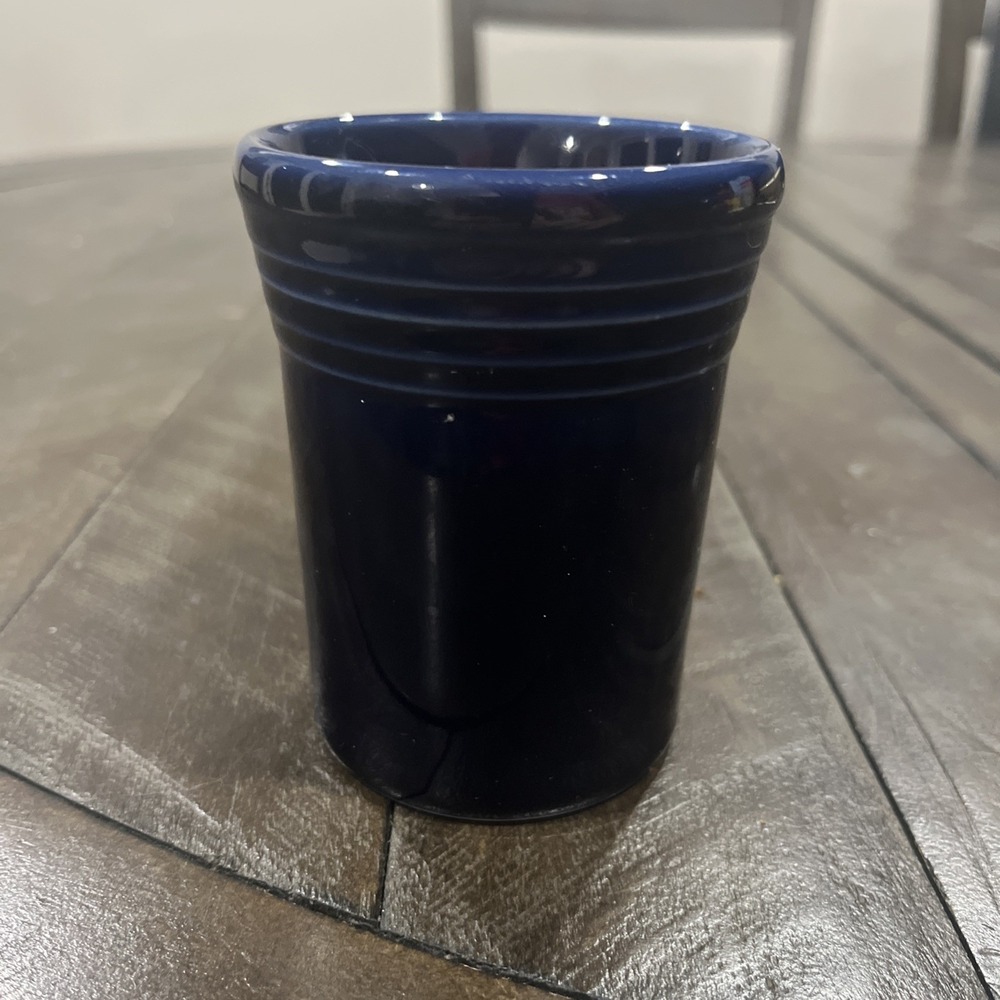 Vintage Homer‎ Laughlin Fiesta 4" Cobalt Water Tumbler Pencil Holder Firestaware